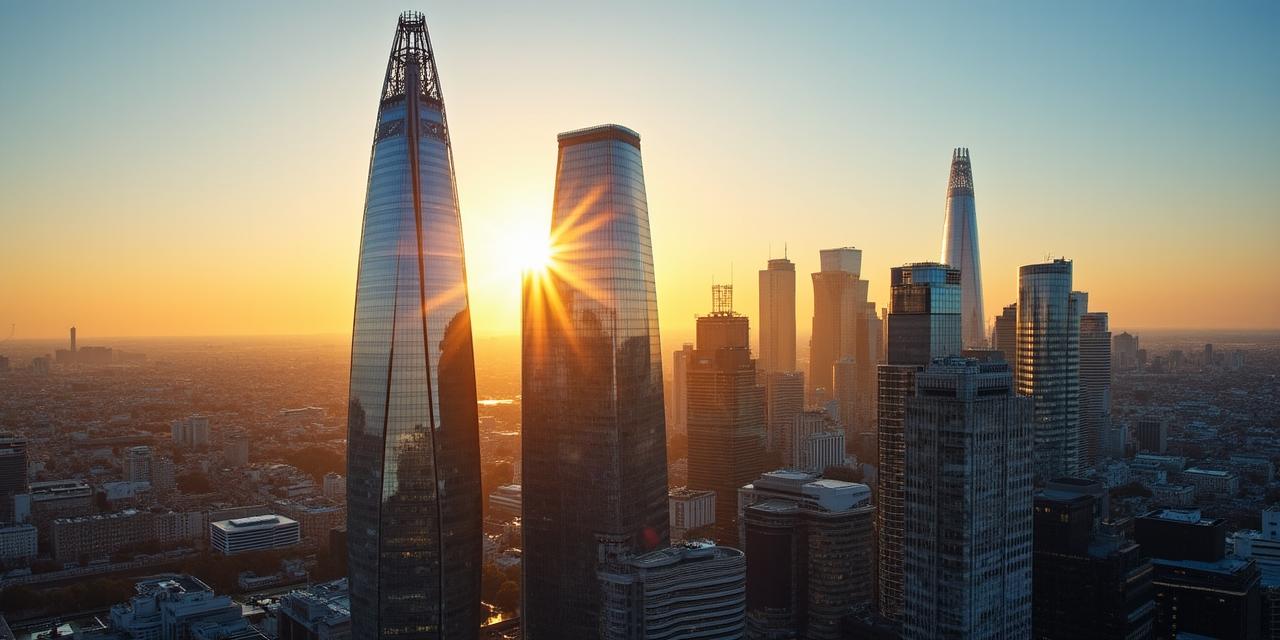 Panoramic view of the City of London financial district representing corporate authority